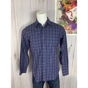 Bugatchi Men's Plaid Button-Down Shirt in Blue and Purple